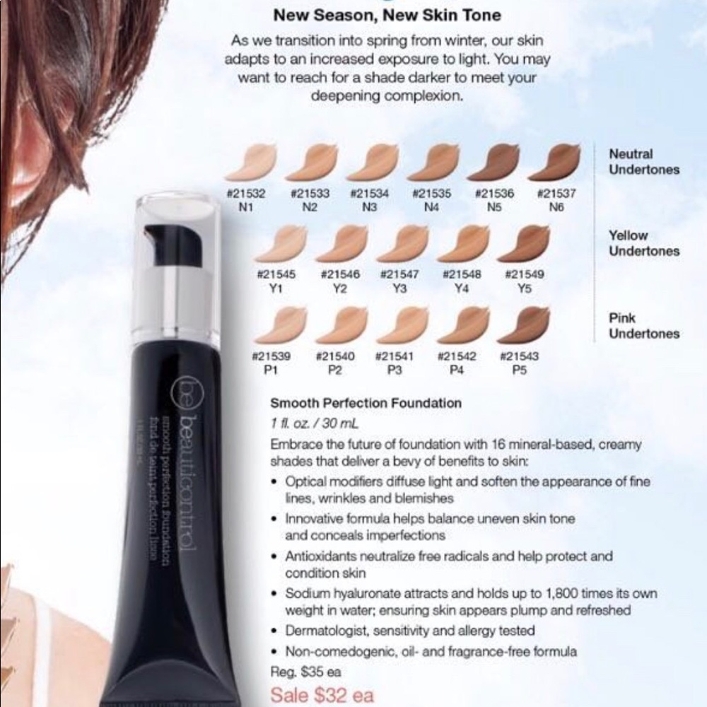 Beauticontrol Smooth Perfecting Foundation Y-1